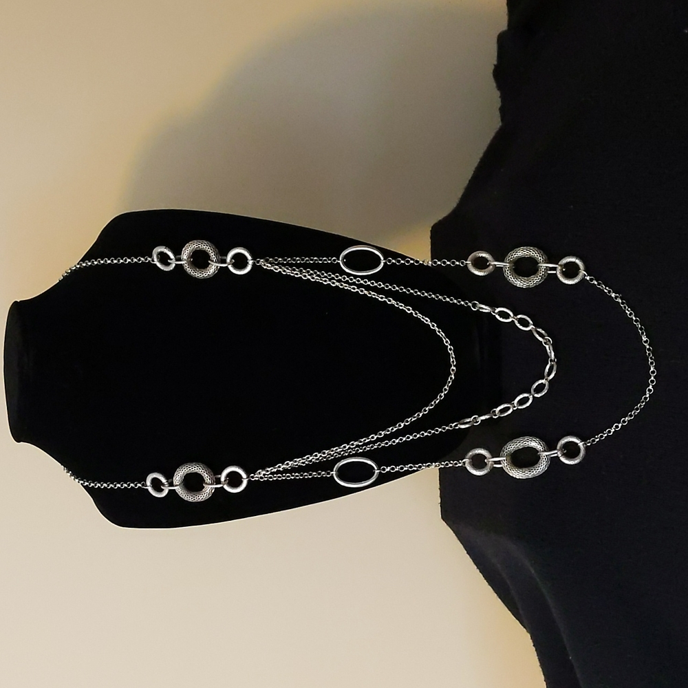29" faux silver necklace